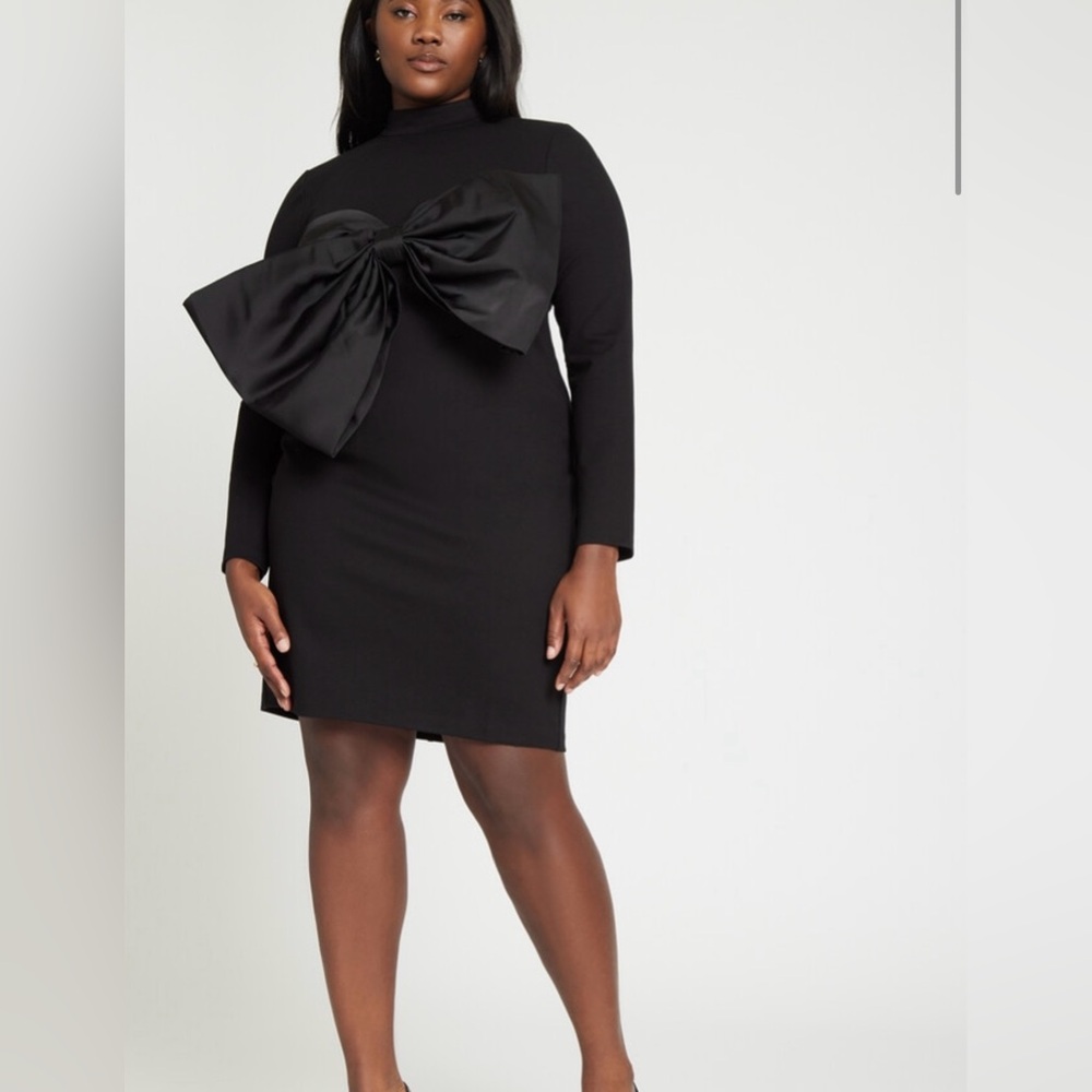 ELOQUII Bow Bodice Mini Dress